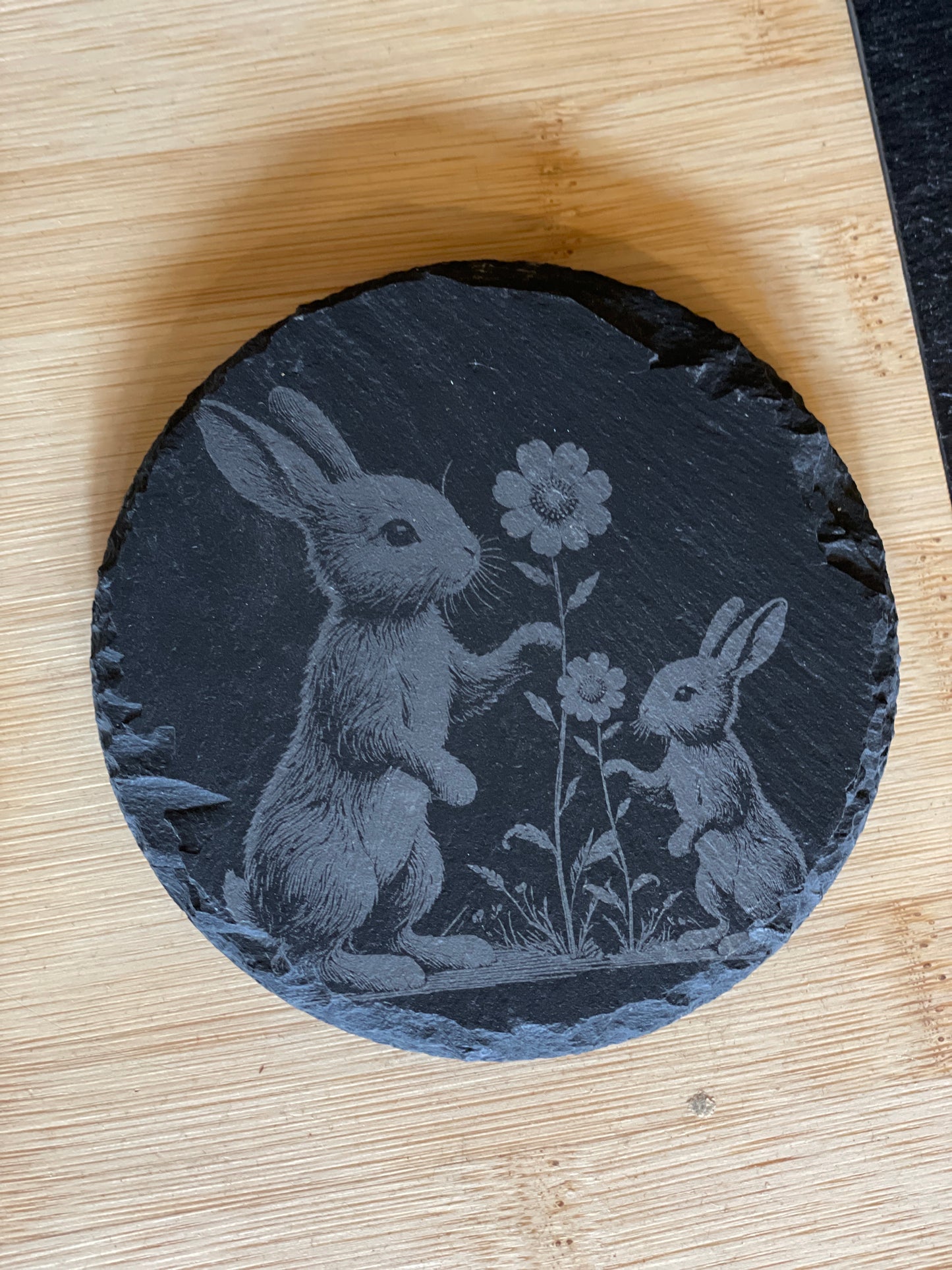 Slate Coaster (Easter Bunnys)