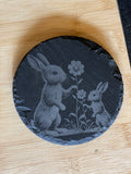 Slate Coaster (Easter Bunnys)